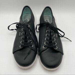 Vans Perforated Black Leather Sneakers Size 7.5
